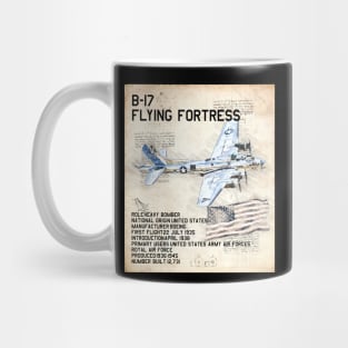 B-17 Flying Fortress Aeroplane Aircraft USAF Plane Mug